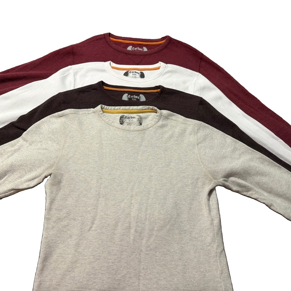 Carbon - Men's Waffle-Knit Thermal Shirt Lot Of 4 - XXL